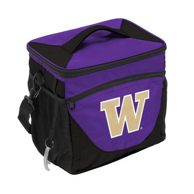 Logo Brands NCAA Washington Huskies 24-Can Insulated Cooler with Embroidered Logo, Bottle Opener & Carry Strap  Unisex Adult, One Size, Team Color, Leak-Proof
