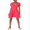 Amazon Essentials Women's Surplice Dress (Available in Plus Size), Red, Large view 1