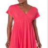 Amazon Essentials Women's Surplice Dress (Available in Plus Size), Red, Large view 3