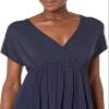 Amazon Essentials Women's Surplice Dress (Available in Plus Size), Navy, Small view 3
