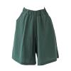 SOUGAO Womens Cotton Linen Knee Length Bermuda Shorts Casual Elastic Waist Green US L/Asian XL view 1