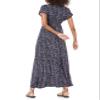 Amazon Essentials Women's Waisted Maxi Dress (Available in Plus Size), Navy Pink Abstract Animal, XX-Large view 3