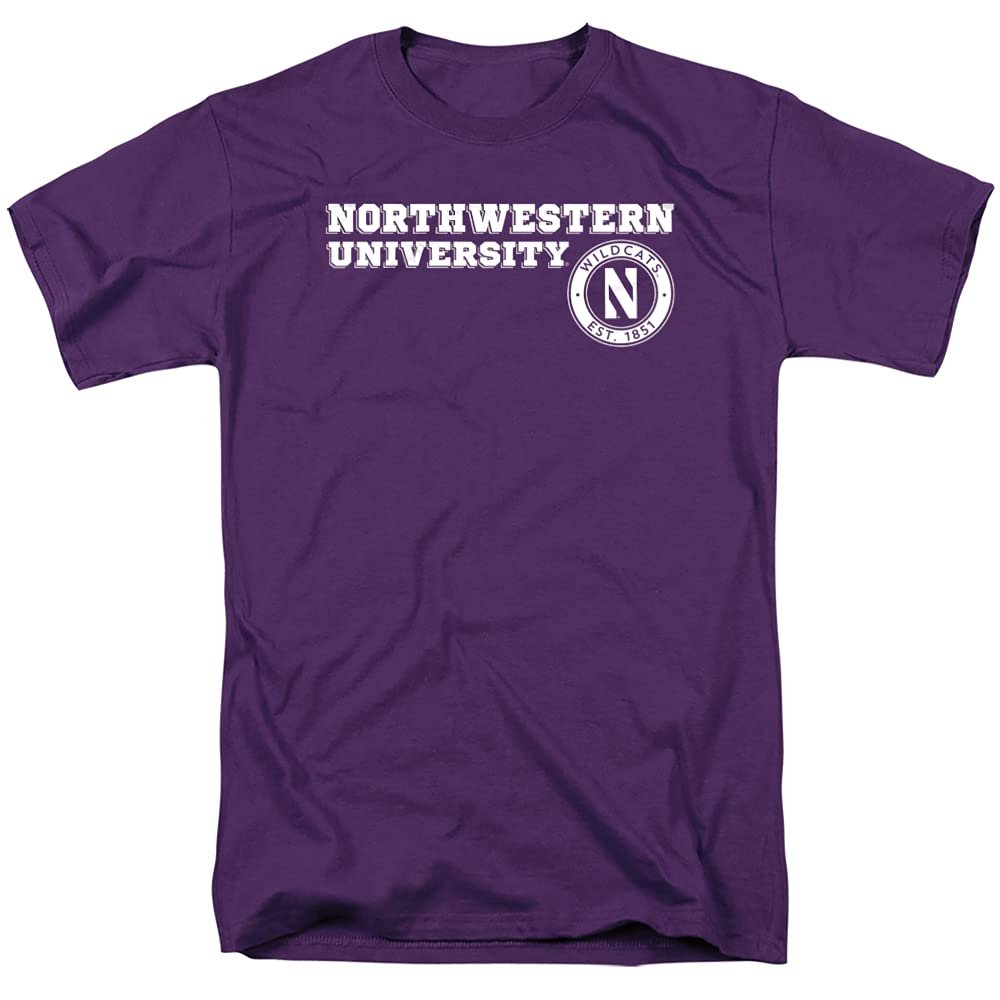 Northwestern University Official Block Text Unisex Adult T-Shirt, Purple, 4X-Large
