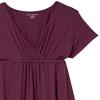 Amazon Essentials Women's Surplice Dress (Available in Plus Size), Burgundy, Small view 3
