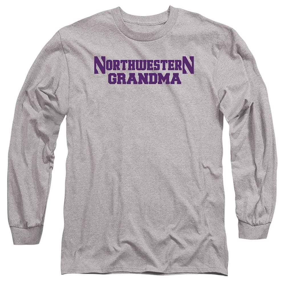 Northwestern University Official Grandma Unisex Adult Long-Sleeve T Shirt,Athletic Heather, 3X-Large