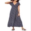 Amazon Essentials Women's Waisted Maxi Dress (Available in Plus Size), Navy Pink Abstract Animal, X-Large view 1