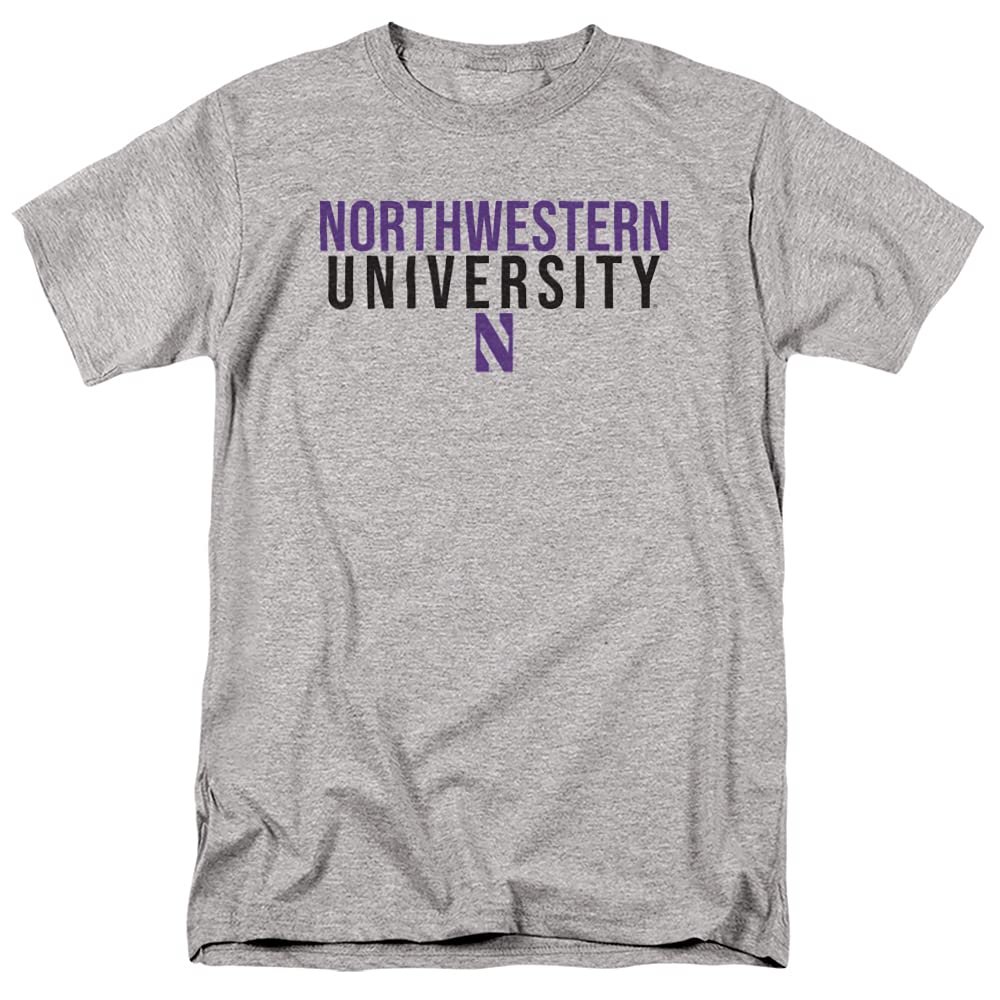 Northwestern University Official Stacked Unisex Adult T-Shirt, Stacked, Large