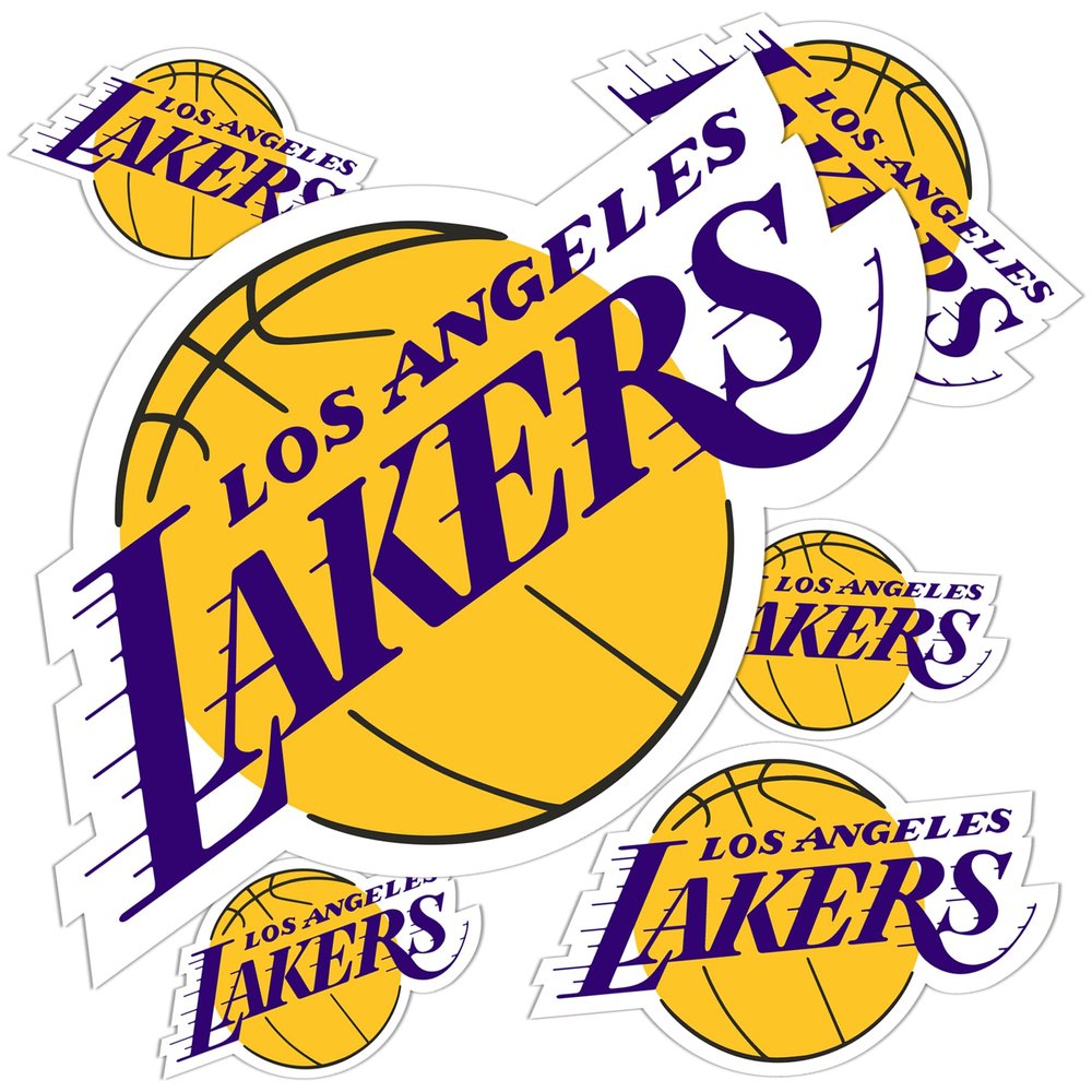 Desert Cactus Los Angeles Lakers Sticker NBA Officially Licensed Vinyl Decal Laptop Water Bottle Car Scrapbook Sheet (Type 3-1)