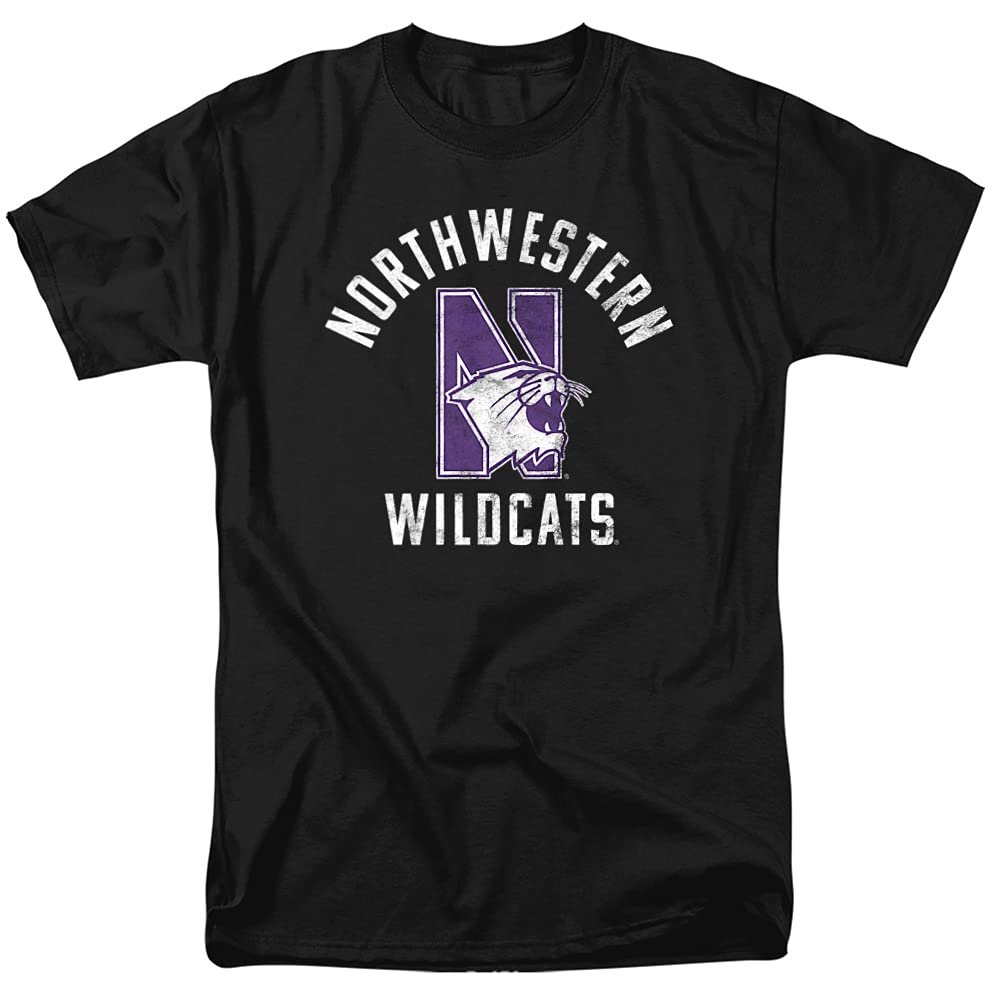 Northwestern University Official Wildcats Logo Unisex Adult T-Shirt, Wildcats Logo, Large