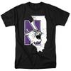 Northwestern University Official State Shape Unisex Adult T-Shirt, State Shape, X-Large view 1