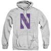 Northwestern University Official Distressed Primary Unisex Adult Pull-Over Hoodie,Athletic Heather, Medium view 1