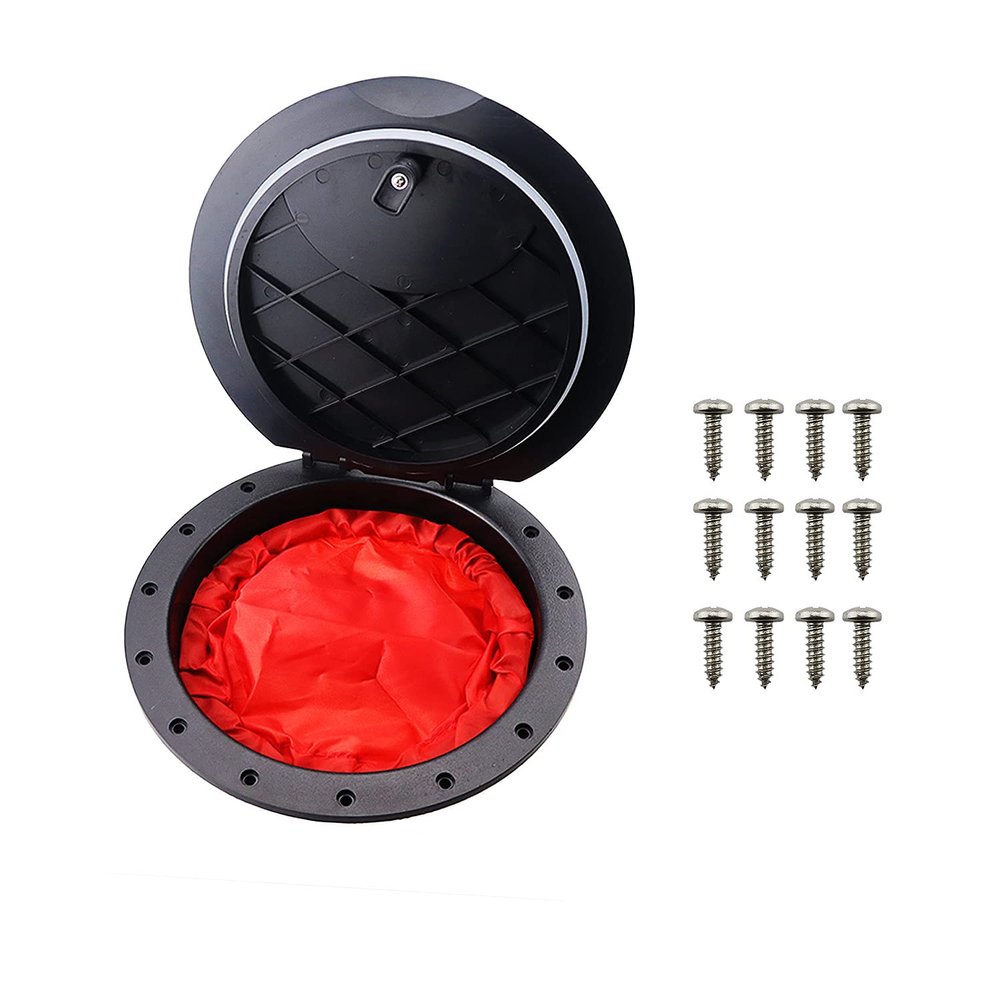 9 Inch Hatch Kit, Deck Hatch with Waterproof Bag and Fasteners for Kayak Boat Fishing RiggingBlack