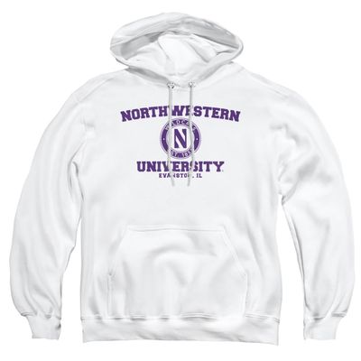Northwestern University Official Circle Logo Unisex Adult Pull-Over Hoodie,White, 2X-Large