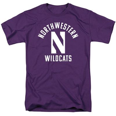 Northwestern University Official One Color Wildcats Logo Unisex Adult T-Shirt, One Color Wildcats Logo, Large