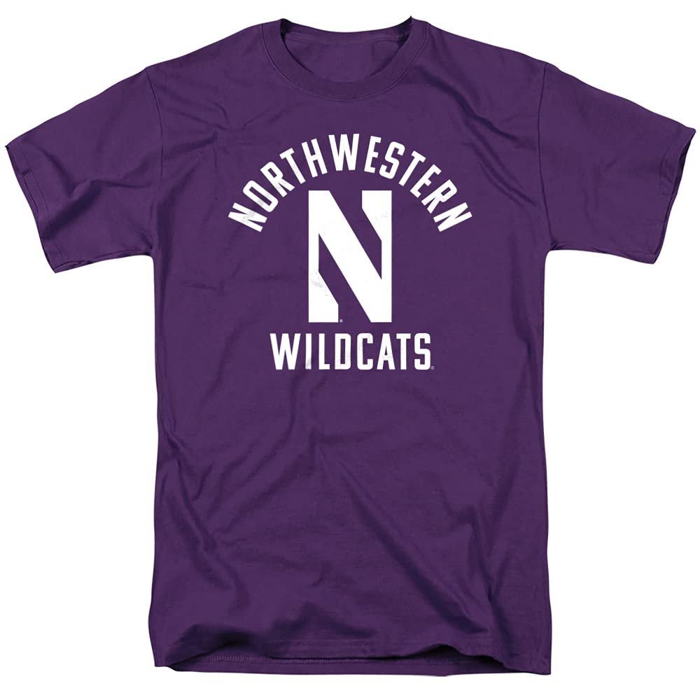 Northwestern University Official One Color Wildcats Logo Unisex Adult T-Shirt, One Color Wildcats Logo, Large