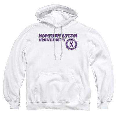 Northwestern University Official Block Text Unisex Adult Pull-Over Hoodie,White, Medium