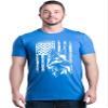 shop4ever German Shepherd American Flag USA Dog T-Shirt XXX-Large Royal Blue view 2