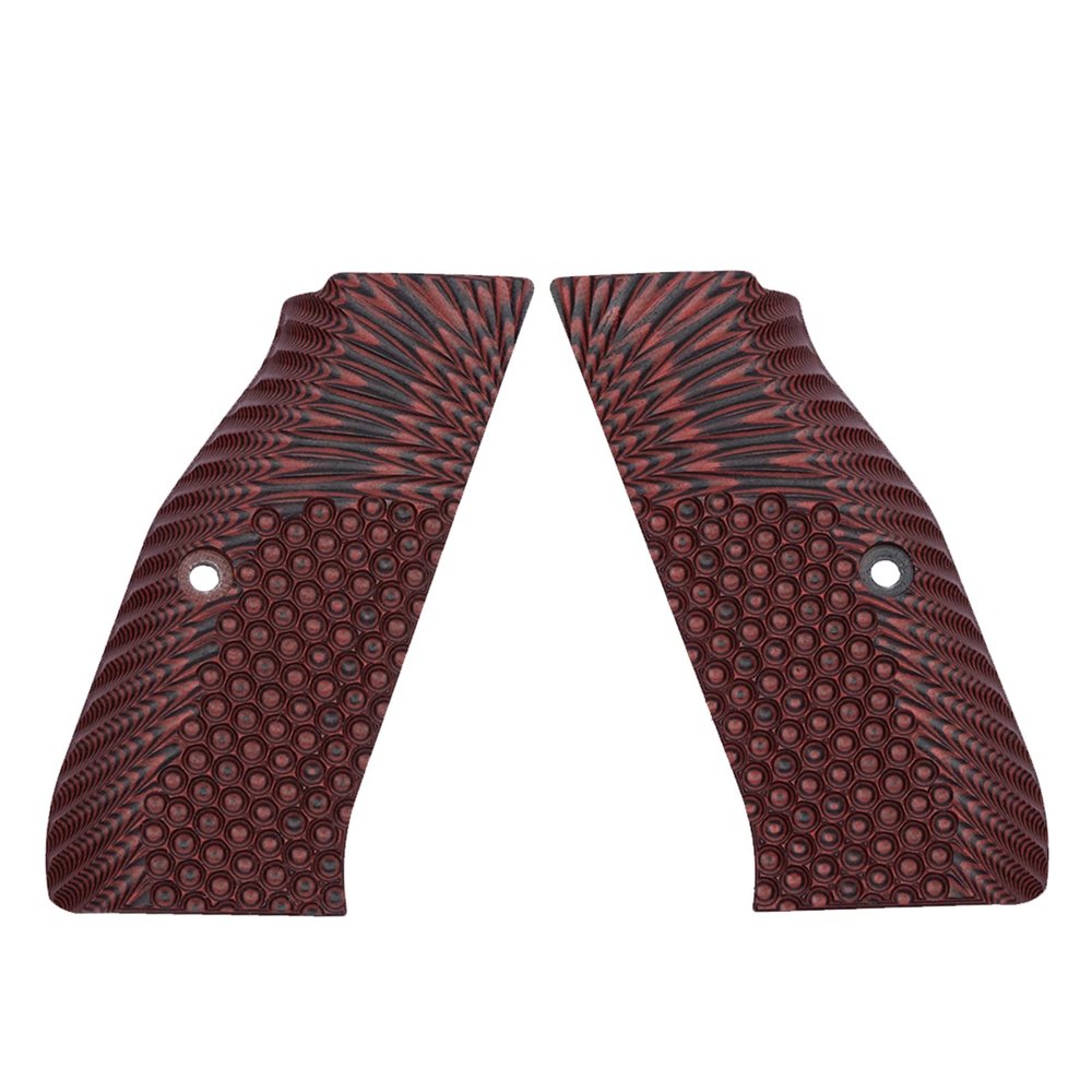 Guuun G10 Grips for CZ Shadow 2 Tactical CZ-75 Slim Palm OPS Texture - Red/Black