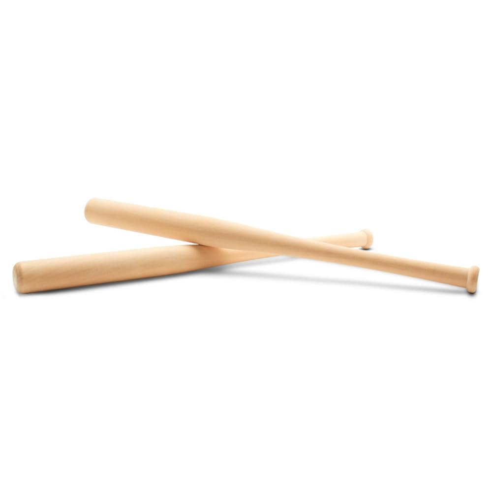 Wood Baseball bat 18 Inch Pack of 12 Unfinished Wood Baseball Bat, Small Bat, Party Decor, Bedroom, Crafts, by Woodpeckers