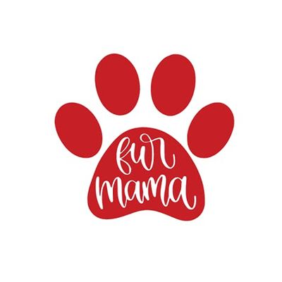Fur Mama Iron On Decal, Animal Lover Heat Transfer Patch for Clothing, DIY Crafts and Decor, Pick Size Color (Red)