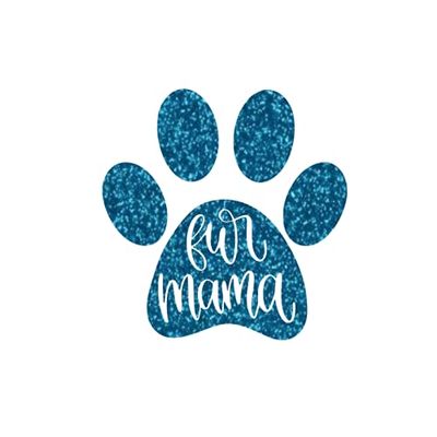 Fur Mama Iron on Decal, Dog Paw Print Heat Transfer for Clothing and DIY Crafts, Pick Size Color