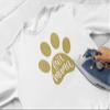 Fur Mama Iron on Decal, Dog Paw Print Heat Transfer for Clothing and DIY Crafts, Pick Size Color view 2