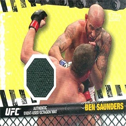 Sports Memorabilia Autograph Warehouse 587481 Ben Saunders Event Used Octagon Mat Patch Trading Card - UFC, Ultimate Fighting Championship - 2010 Topps No.FMBS