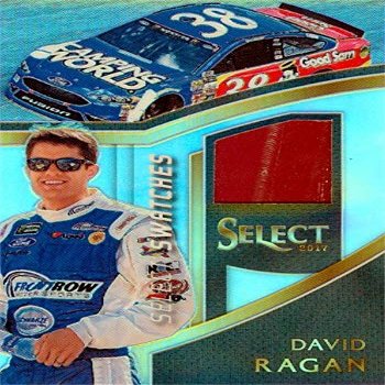 Autograph Warehouse 639011 David Ragan Race Used Sheet Metal Memorabilia Swatch Trading Card - Nascar, Auto Racing - 2017 Panini Prizm Select Refractor No.DR