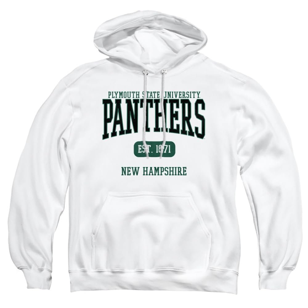 Plymouth State University Official Est. Date Unisex Adult Pull-Over Hoodie,White, Small