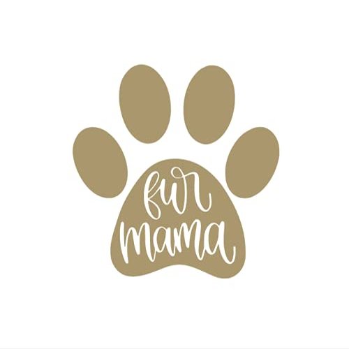 Fur Mama Iron On Decal, Animal Lover Heat Transfer Patch for Clothing, DIY Crafts and Decor, Pick Size Color (Gold)