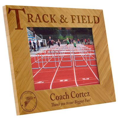 Coach Sports Themed Picture Frames - Include your Personal Text and 5 x 7" Photo (Track and Field)