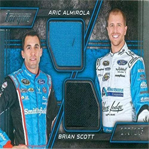 Autograph Warehouse 638915 Brian Scott & Aric Almirola Race Used Memorabilia Swatch Trading Card - Nascar Auto Racing - 2016 Panini Torque No.PMAS LE 109-125