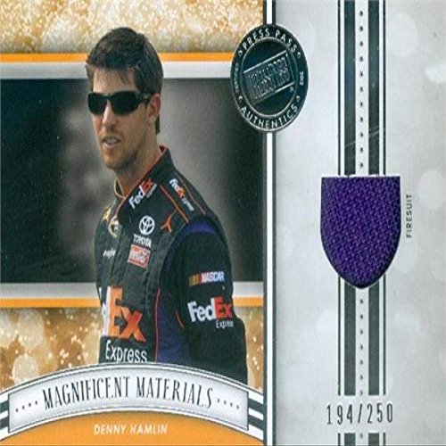 Autograph Warehouse 639006 Denny Hamlin Race Used Memorabilia Swatch Trading Card - Nascar, Auto Racing - 2012 Press Pass Magnificent Materials No.MMDH LE 194-250