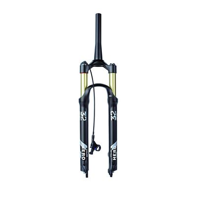 Jejy Front Forks MTB Bicycle 26/27.5/29 Tire, Straight Tube/Tapered Tube 1-1/8" Pneumatic Shock Absorber Mountain Bike Air Fork (Color : Tapered Remote Lockout, Size : 26)