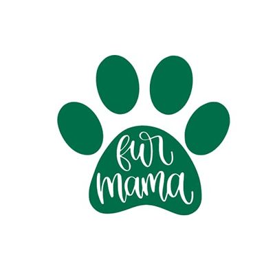Fur Mama Iron On Decal, Animal Lover Heat Transfer Patch for Clothing, DIY Crafts and Decor, Pick Size Color (Green)