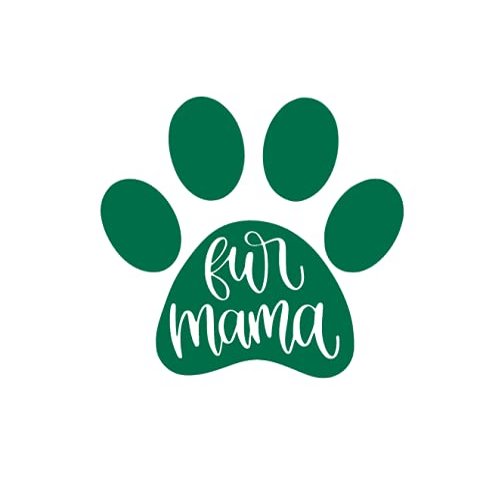 Fur Mama Iron On Decal, Animal Lover Heat Transfer Patch for Clothing, DIY Crafts and Decor, Pick Size Color (Green)