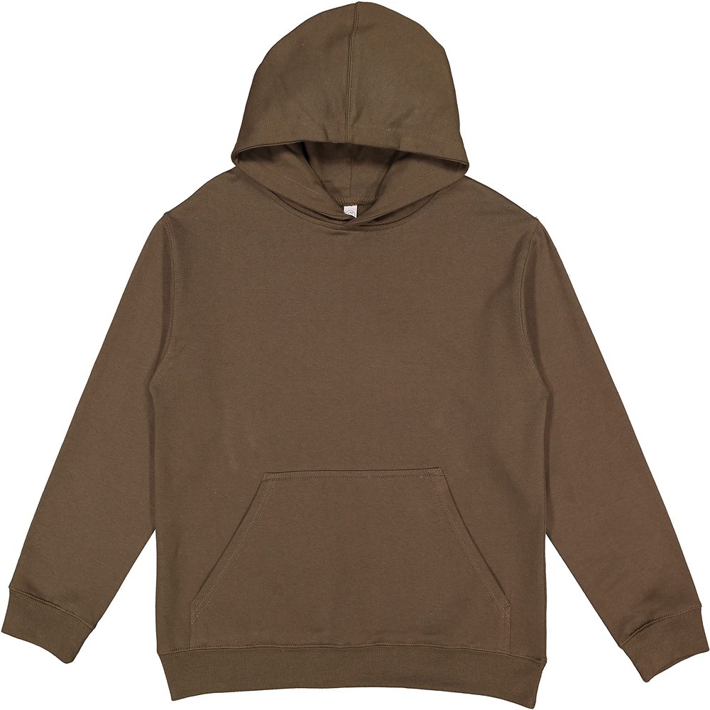 LAT Youth Hoodie Boy & Girl Fleece Pullover Hooded Sweatshirt with Pouch Pocket, Military Green, Large