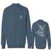 0153. Good Vibe Society Bones Hand Shaka Cool Vintage Graphic Men's Crewneck Sweatshirt (Indigo Blue Large)