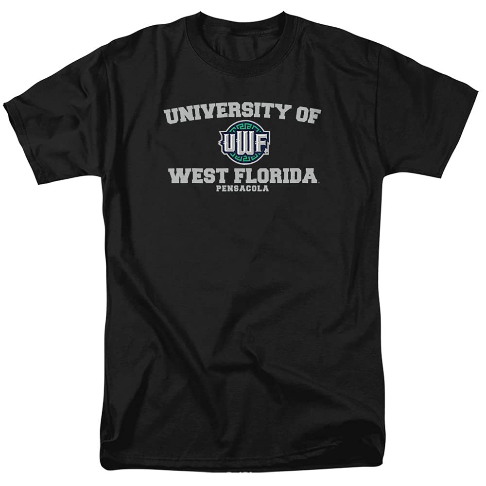 University of West Florida Official Circle Logo Unisex Adult T-Shirt, Black, 4X-Large