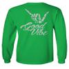 0153. Good Vibe Society Bones Hand Shaka Cool Vintage Graphic Men's Long Sleeve t Shirt (Irish Green 2X Large) view 3