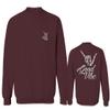 0153. Good Vibe Society Bones Hand Shaka Cool Vintage Graphic Men's Crewneck Sweatshirt (Maroon Large) view 1