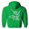 0153. Good Vibe Society Bones Hand Shaka Cool Vintage Graphic Sweatshirt Pullover Hoodie (Irish, Medium) view 3