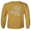 0153. Good Vibe Society Bones Hand Shaka Cool Vintage Graphic Men's Long Sleeve t Shirt (Gold 2X Large) view 3