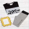 FRIENDS Pajamas Girls Kids T Shirt With Cycle Shorts Loungewear 13-14 Years Black view 3