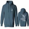 0153. Good Vibe Society Bones Hand Shaka Cool Vintage Graphic Sweatshirt Pullover Hoodie (Indigo Blue, Large) view 1