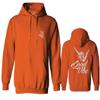 0153. Good Vibe Society Bones Hand Shaka Cool Vintage Graphic Sweatshirt Pullover Hoodie (Orange, Medium) view 1