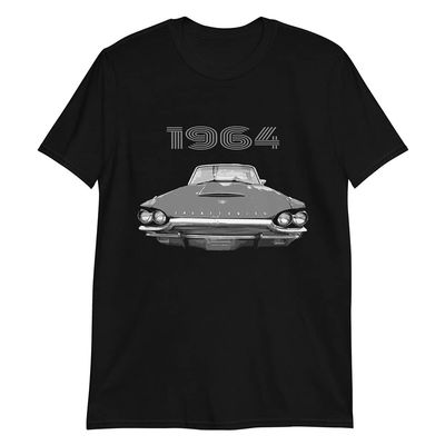 1964 Thunderbird Antique Classic Car Short-Sleeve Unisex T-Shirt Black