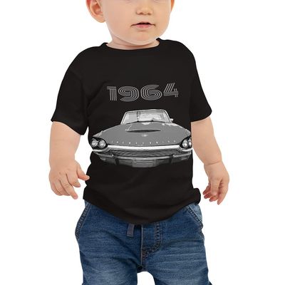 1964 Thunderbird Antique Classic Car Baby Jersey Short Sleeve Tee Black