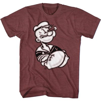 American Classics Popeye The Sailor Cartoon Arms Crossed Image Adult Short Sleeve T-Shirt Graphic Tee