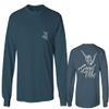 0153. Good Vibe Society Bones Hand Shaka Cool Vintage Graphic Men's Long Sleeve t Shirt (Indigo Blue X-Large) view 1